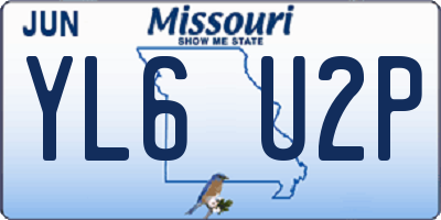 MO license plate YL6U2P