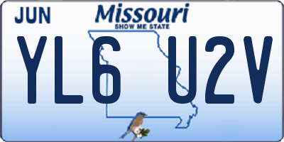 MO license plate YL6U2V