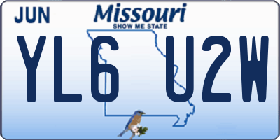 MO license plate YL6U2W