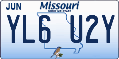 MO license plate YL6U2Y