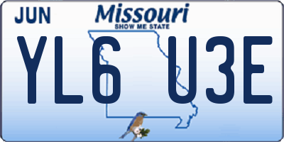 MO license plate YL6U3E