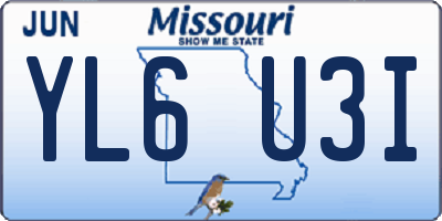 MO license plate YL6U3I