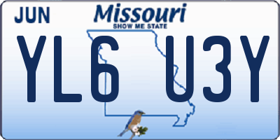 MO license plate YL6U3Y