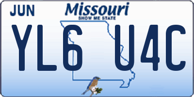 MO license plate YL6U4C