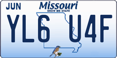 MO license plate YL6U4F