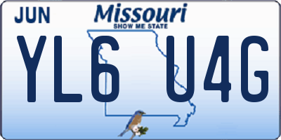 MO license plate YL6U4G