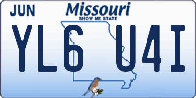 MO license plate YL6U4I