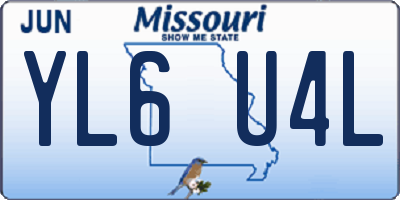 MO license plate YL6U4L