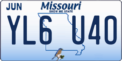 MO license plate YL6U4O
