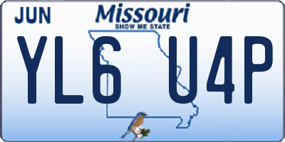 MO license plate YL6U4P