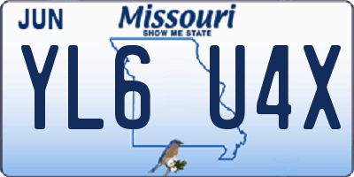 MO license plate YL6U4X