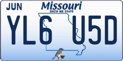MO license plate YL6U5D