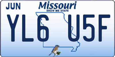 MO license plate YL6U5F