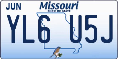 MO license plate YL6U5J