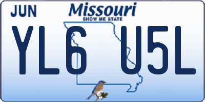 MO license plate YL6U5L
