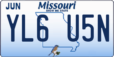 MO license plate YL6U5N