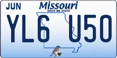 MO license plate YL6U5O