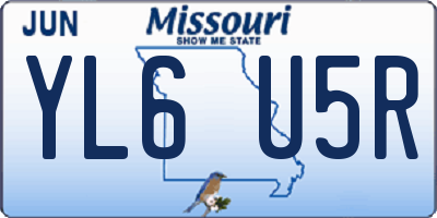 MO license plate YL6U5R