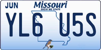 MO license plate YL6U5S