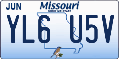 MO license plate YL6U5V