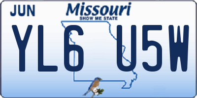 MO license plate YL6U5W
