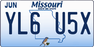 MO license plate YL6U5X