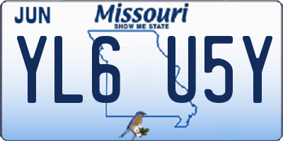 MO license plate YL6U5Y