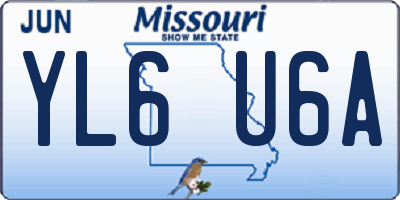 MO license plate YL6U6A