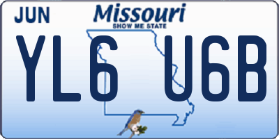 MO license plate YL6U6B