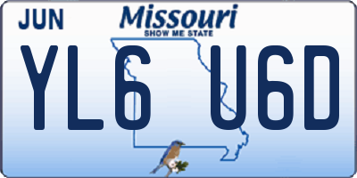 MO license plate YL6U6D