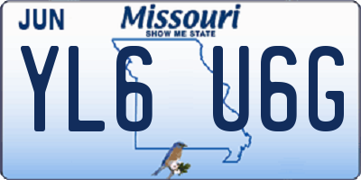 MO license plate YL6U6G