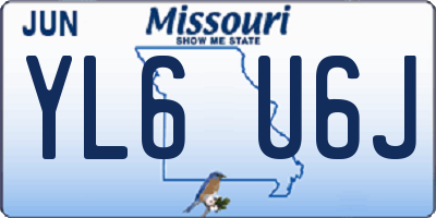 MO license plate YL6U6J