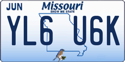 MO license plate YL6U6K