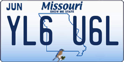 MO license plate YL6U6L
