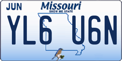 MO license plate YL6U6N