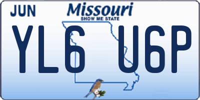 MO license plate YL6U6P