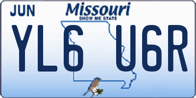 MO license plate YL6U6R