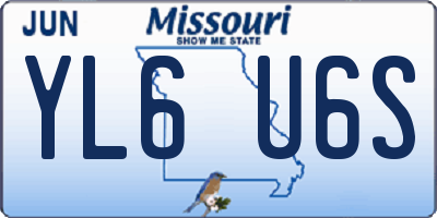 MO license plate YL6U6S