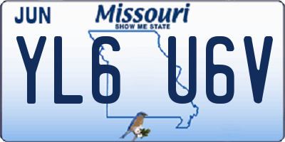 MO license plate YL6U6V