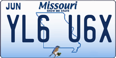 MO license plate YL6U6X