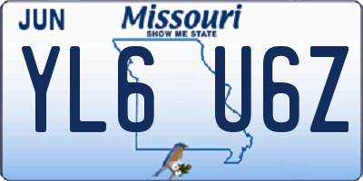 MO license plate YL6U6Z