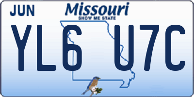 MO license plate YL6U7C