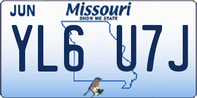 MO license plate YL6U7J