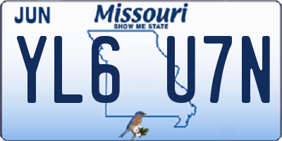 MO license plate YL6U7N