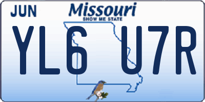 MO license plate YL6U7R