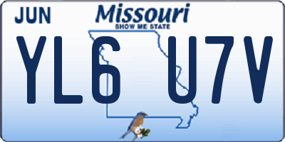 MO license plate YL6U7V