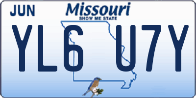 MO license plate YL6U7Y