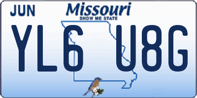 MO license plate YL6U8G