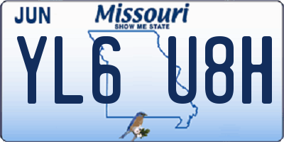 MO license plate YL6U8H