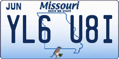 MO license plate YL6U8I